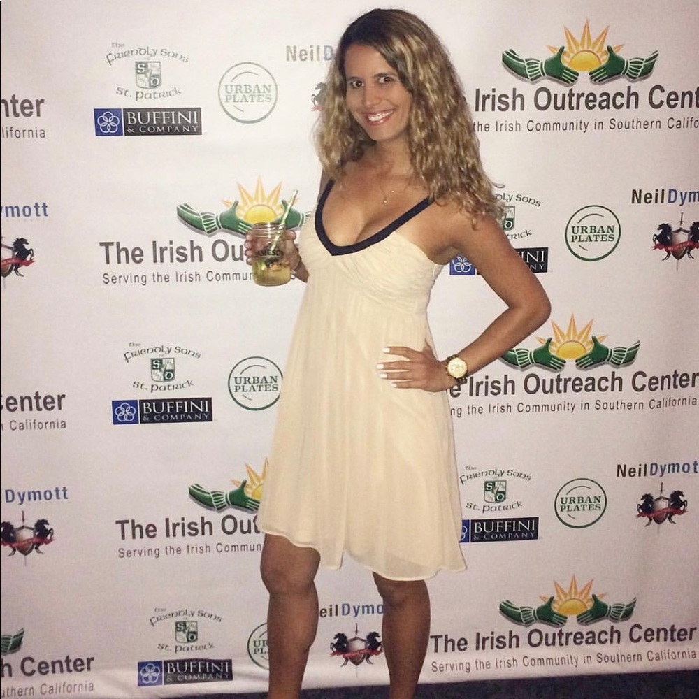 Bege and Black Dress